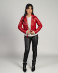 Chiodo in Pelle da Donna Rosso - Chiodino | Leather Trend