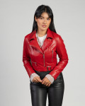 Chiodo in Pelle da Donna Rosso - Chiodino | Leather Trend