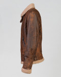 Genuine leather jacket with shearling details and interior.