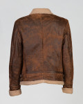 Genuine leather jacket with shearling details and interior.