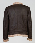 Genuine leather bomber jacket with shearling details and interior.