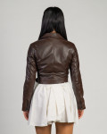 Women's Dark Brown Leather Perfecto - Chiodino | Leather Trend