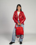 Women's Red Leather Backpack - Iside | Leather Trend