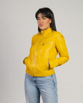 Giacca Biker Donna Giallo in Pelle - Kelly | Leather Trend