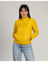 Giacca Biker Donna Giallo in Pelle - Kelly | Leather Trend