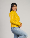Women’s Yellow Leather Biker Jacket - Kelly | Leather Trend