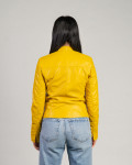 Giacca Biker Donna Giallo in Pelle - Kelly | Leather Trend