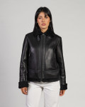 Women's Black Shearling Jacket - Matilde | Leather Trend