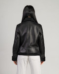 Women's Black Shearling Jacket - Matilde | Leather Trend
