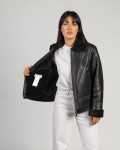Women's Black Shearling Jacket - Matilde | Leather Trend
