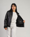 Women's Black Shearling Jacket - Matilde | Leather Trend