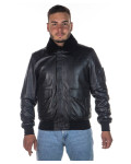 Bomber in pelle e montone da uomo - Leo | Leather Trend
