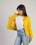 Violetta Bis - Giacca Donna Gialla in Pelle | Leather Trend