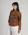 Violetta Bis - Women's Jacket Scratched Dark Brown