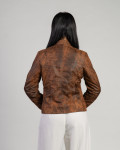 Violetta Bis - Women's Jacket Scratched Dark Brown