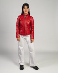 Giacca Donna Rossa in Pelle - Zara | Leather Trend