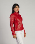 Giacca Donna Rossa in Pelle - Zara | Leather Trend
