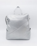 Women's Silver Leather Backpack - Iside | Leather Trend