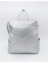 Women's Silver Leather Backpack - Iside | Leather Trend