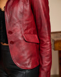 Women's Bordeaux Leather Jacket - Classic 712 | Leather Trend