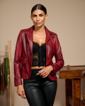 Giacca Donna Bordeaux in Pelle - Classic 712 | Leather Trend