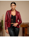 Women's Bordeaux Leather Jacket - Classic 712 | Leather Trend