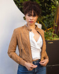 Women's Honey Suede Bomber Jacket - Timberly | Leather Trend