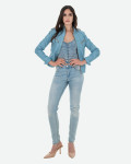 Women’s Light Blue Leather Biker Jacket - Kelly | Leather Trend