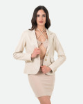 Women's Beige Leather Jacket - Classic 712 | Leather Trend