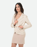 Women's Beige Leather Jacket - Classic 712 | Leather Trend