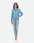Women's Light Blue Leather Jacket – Giusy | Leather Trend