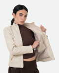 Giacca in Pelle Donna Beige - Zara | Leather Trend