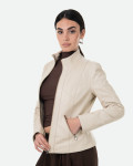Giacca in Pelle Donna Beige - Zara | Leather Trend