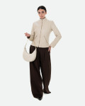 Women's Beige Leather Jacket - Zara | Leather Trend