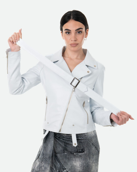Chiodo Donna Bianco in Pelle – Celina | Leather Trend 2