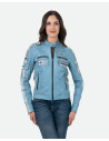 Light Blue Leather Biker Jacket – Raven | Leather Trend