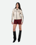 Biker in Pelle da Donna Beige – Raven | Leather Trend