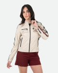Beige Leather Biker Jacket – Raven | Leather Trend
