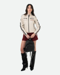 Biker in Pelle da Donna Beige – Raven | Leather Trend