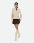 Giacca in Pelle da Donna Beige - Violetta Bis | Leather Trend