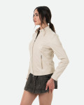 Women's Beige Leather Jacket - Violetta Bis | Leather Trend