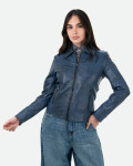 Giacca in Pelle da Donna Blu - Eva | Leather Trend