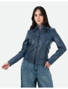 Giacca in Pelle da Donna Blu - Eva | Leather Trend