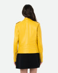 Chiodo in Pelle Donna Giallo – Emma | Leather Trend