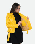 Chiodo in Pelle Donna Giallo – Emma | Leather Trend