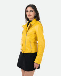 Chiodo in Pelle Donna Giallo – Emma | Leather Trend