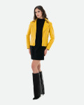 Women’s Yellow Leather Perfecto Jacket - Giselle | Leather Trend
