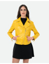 Chiodo in Pelle Donna Giallo - Giselle | Leather Trend