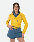 Women's Yellow Leather Perfecto - Chiodino Bis | Leather Trend
