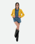Chiodo in Pelle da Donna Giallo - Chiodino Bis | Leather Trend